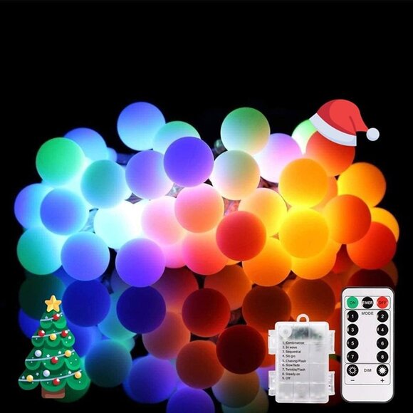 NEW Battery Operated Christmas Lights 18ft 50 LED Battery Powered String Lights - Picture 2 of 7